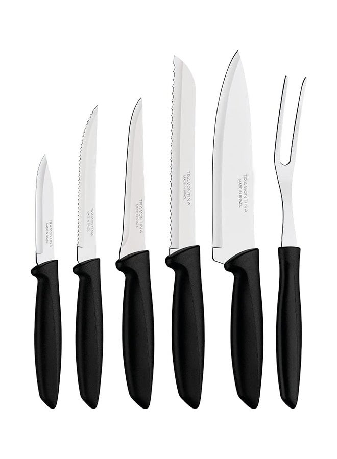 TRAMONTINA - 6-Piece Flatware Set Black/Sliver - Image 1