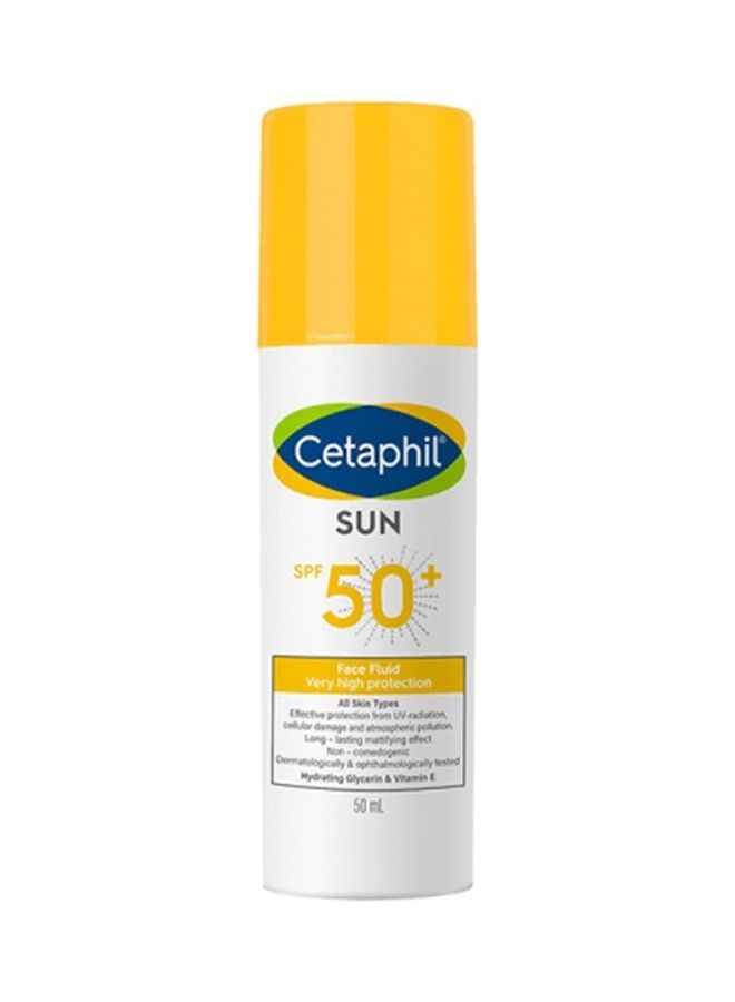 Cetaphil Sun Face Fluid SPF 50+, Light Medium Sunscreen Tinted Face Moisturizer for Men & Women, All Skin Types, Unscented 50ml 