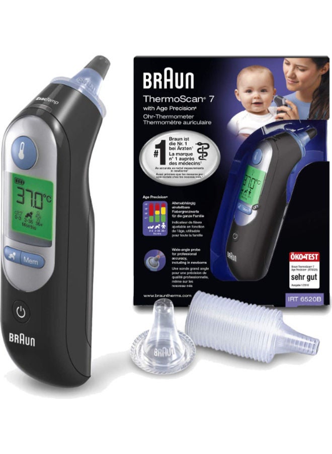 BRAUN IRT 6520B Ear ThermoScan 7, Age Precision, Black 