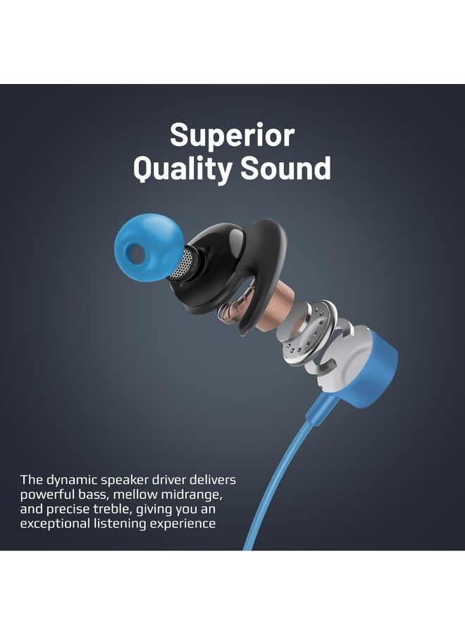 PROMATE Wireless Neckband Earphones,High-Definition Bluetooth 5.0 Earphones with TF Card Reader,Hall Switch Sensor,LCD Screen,Sweat-Resistance and 70Hrs Long Playtime forSmartphones,Blend Blue  - Image 2