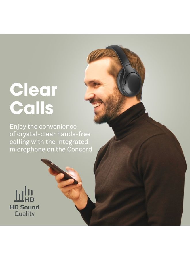 PROMATE - Bluetooth Headphones, Powerful HD Stereo Wired/Wireless Headphone with Active Noise Cancellation, AUX Port, 27H Playtime and Built-in Mic, Concord Black - Image 1