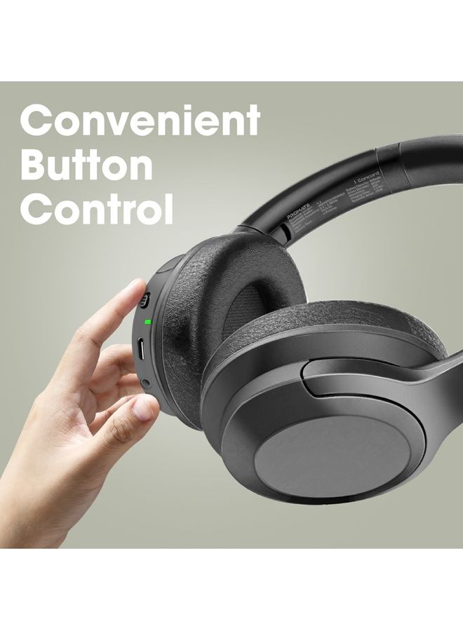 PROMATE - Bluetooth Headphones, Powerful HD Stereo Wired/Wireless Headphone with Active Noise Cancellation, AUX Port, 27H Playtime and Built-in Mic, Concord Black - Image 1