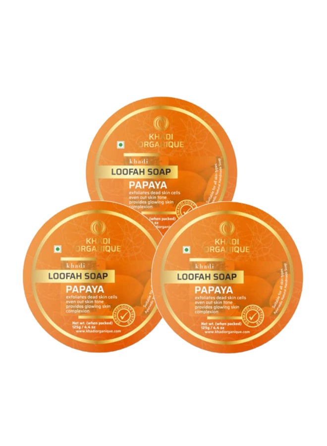 Pappaya Loofah Soaps Pack of 3 Orange 125grams - v1685530096/N50578960A_1