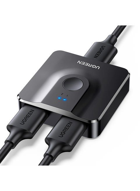 محول HDMI 2 في 1، موزع HDMI ثنائي الاتجاه، مفتاح اختيار HDMI سهل التبديل يدعم 4K، HDR، 3D، HDCP لصندوق التلفزيون، PS4، الكمبيوتر المحمول، جهاز عرض HDTV للكمبيوتر الشخصي، شاشة عرض 50966 أسود أسود