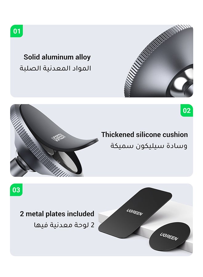 Ugreen Car Phone Holder Magnetic Mobile Holder For Car Dashboard Car Phone Mount Adhesive Car Mount Holder Magnetic Phone Mount Compatible With iPhone 16/15 Series, Galaxy S24 S23 (Not Support Magsafe) Gray  - Image 5