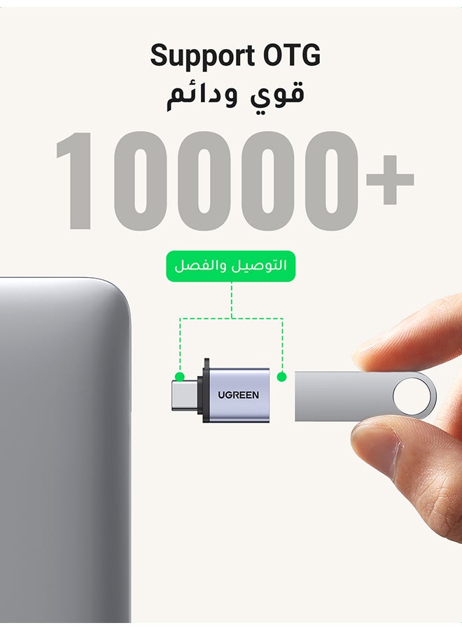 محول ثاندربولت جديد من USB Type C ذكر إلى USB 3.0 A أنثى لأجهزة آي باد برو 2021 وماك بوك وسامسونج نوت 20 ألترا، وهواوي P30، وسوني L3 لون رمادي - v1685531118/N53340837A_5