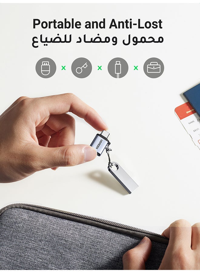 محول ثاندربولت جديد من USB Type C ذكر إلى USB 3.0 A أنثى لأجهزة آي باد برو 2021 وماك بوك وسامسونج نوت 20 ألترا، وهواوي P30، وسوني L3 لون رمادي - v1685531119/N53340837A_7