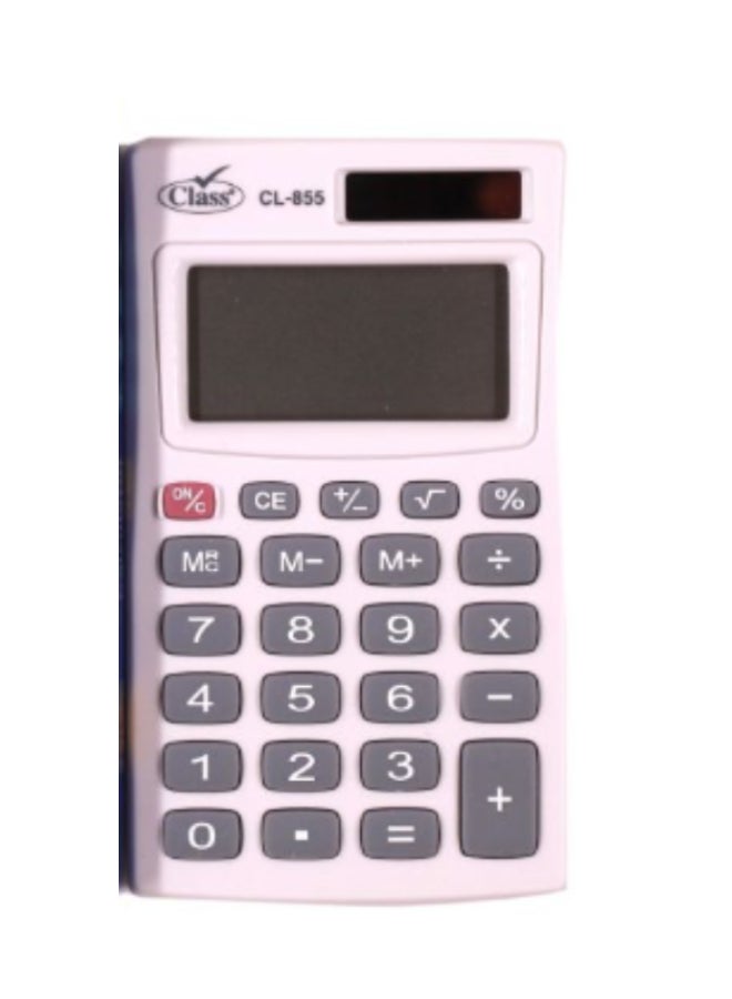 كلاس آلة حاسبة إلكترونية محمولة أبيض/رمادي/أحمر - Image 2