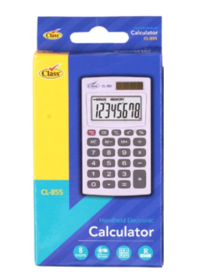 كلاس آلة حاسبة إلكترونية محمولة أبيض/رمادي/أحمر - Image 3