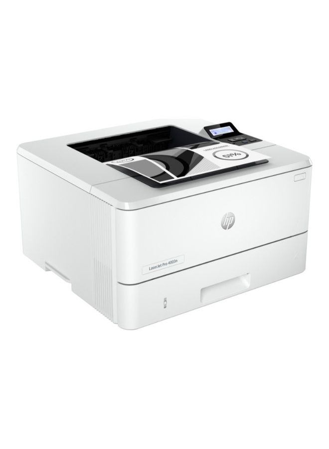 HP - LaserJet Pro 4003n A4 Black and White Printer, Prints Up to 42/40 ppm, 1200 x 1200 dpi Resolution, Up to 900 Sheets Input Capacity, LCD Graphic Display, USB 2.0 / Ethernet | 2Z611A White - Image 1