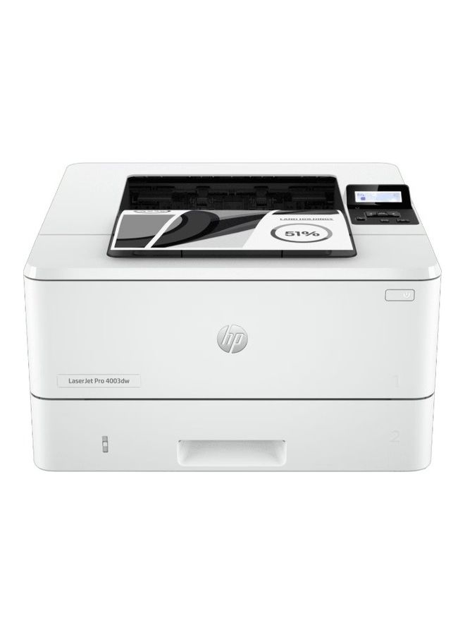 HP LaserJet Pro 4003dw Printer White  - Image 1
