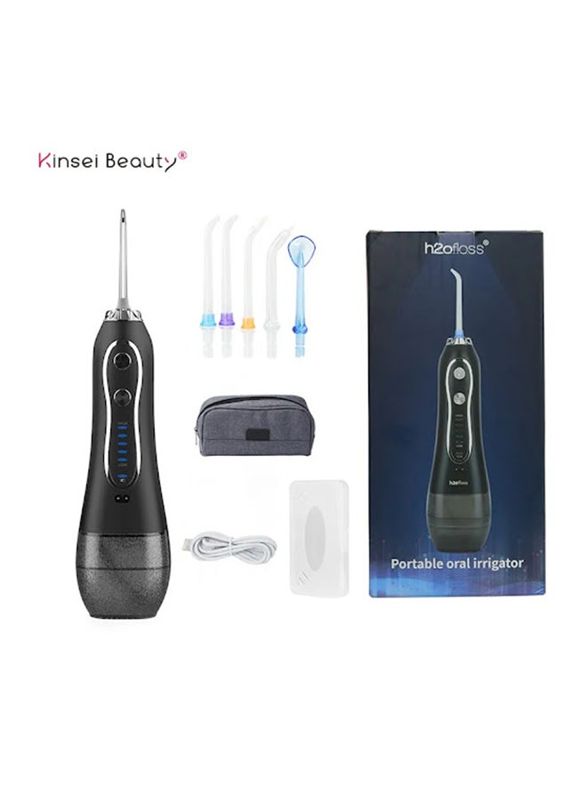 h2ofloss Portable  Oral Hygiene Dental Water Flosser Black 300ml  - Image 1