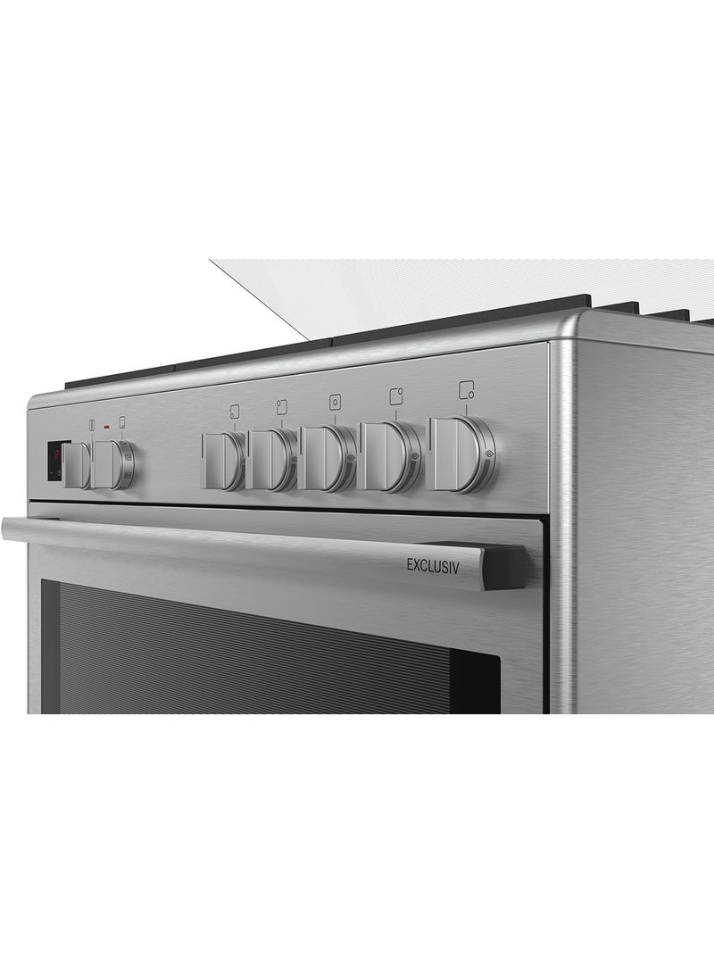 BOSCH Dual Fuel Range Cooker, 90 cm, with Gas and Electric Flexibility HSB738357M Stainless Steel  - Image 5