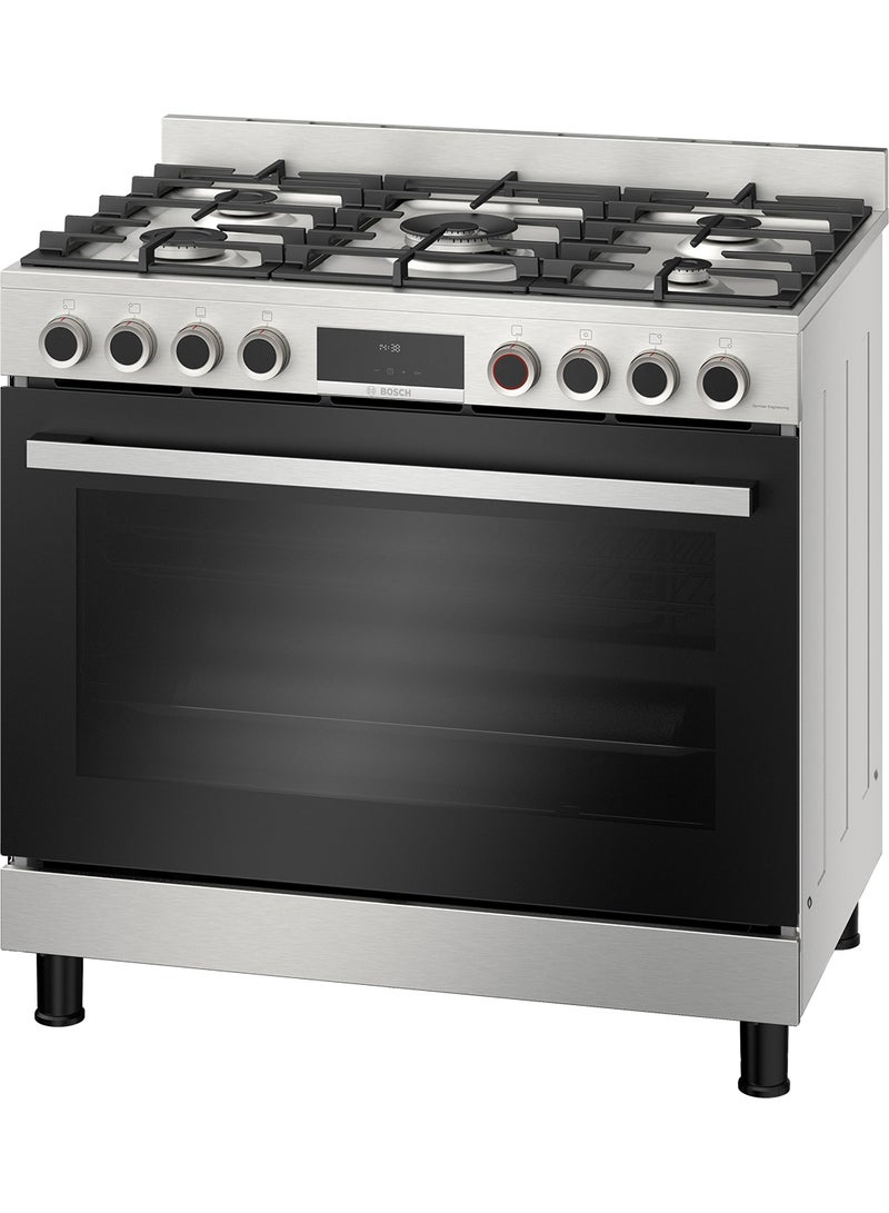 BOSCH Gas Range Cooker, 90 cm, with XXL Cooking Capacity HIZ5G7W50M Stainless Steel  - Image 1