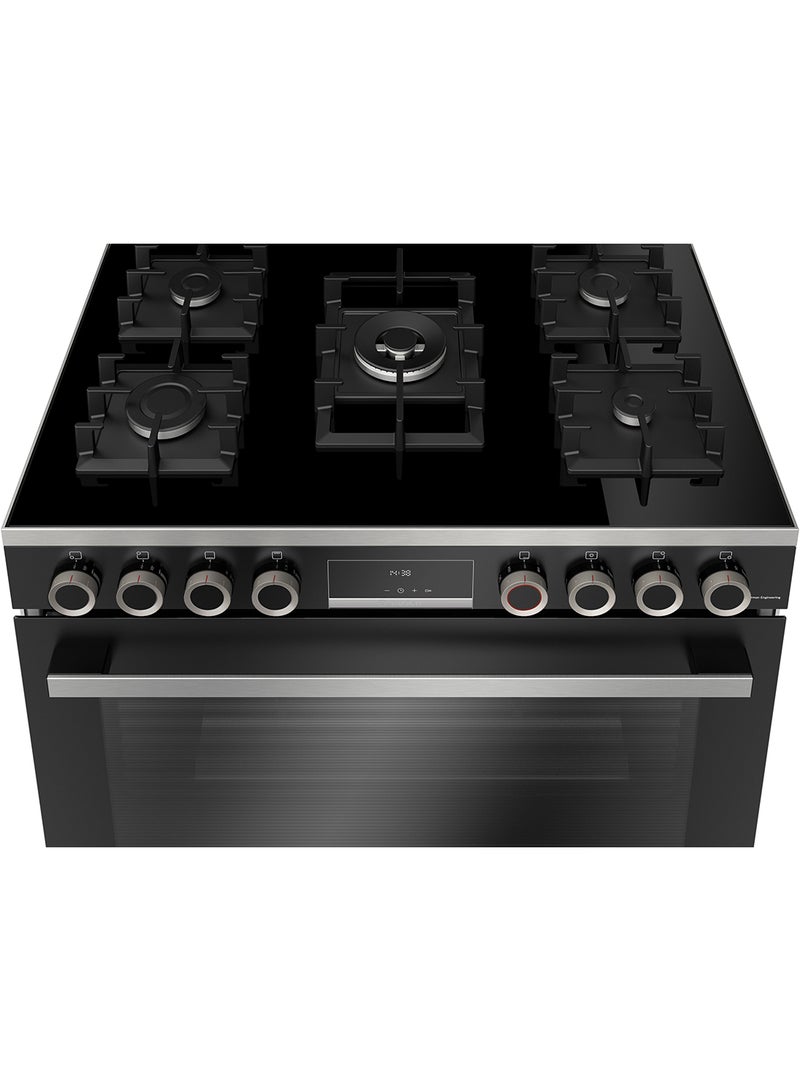 BOSCH Gas Range Cooker, 90 cm, with Rotisserie Function HJY5G7V60M Black  - Image 2