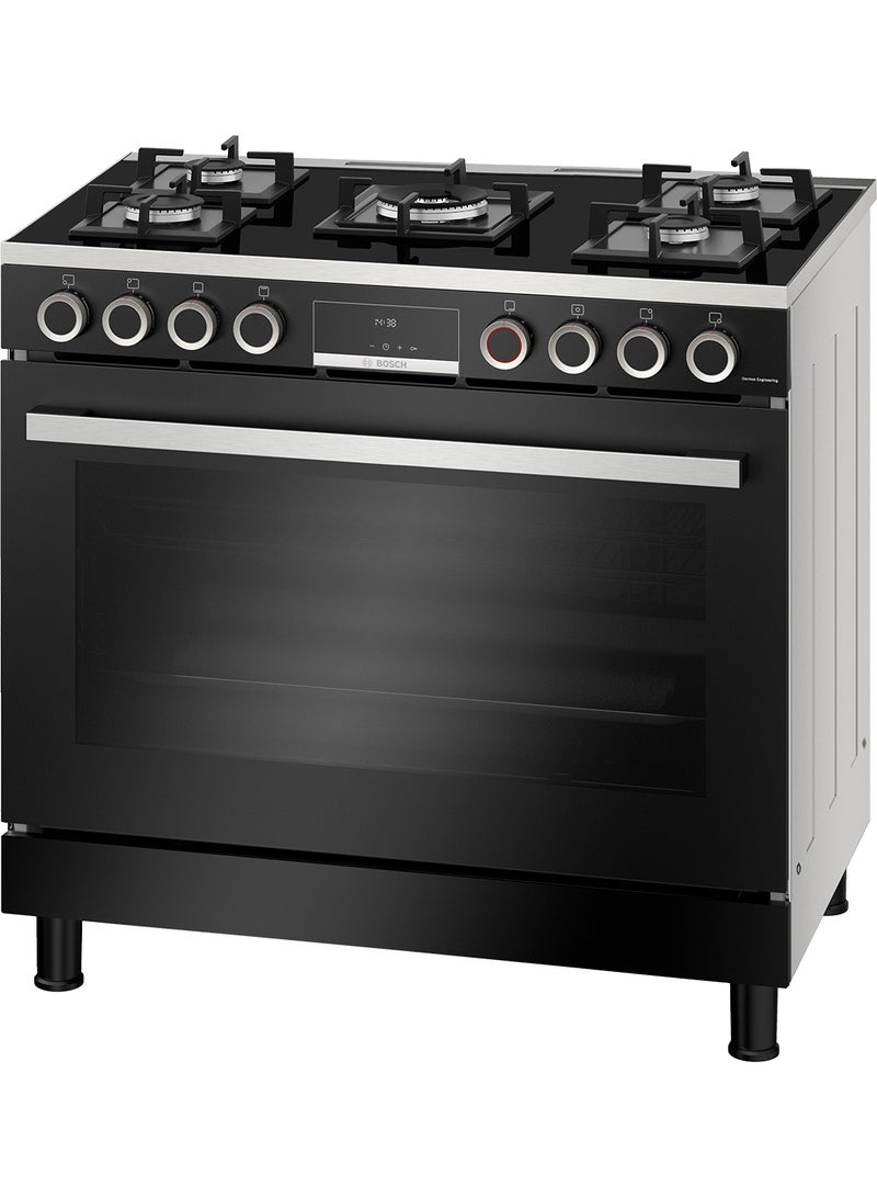 BOSCH Gas Range Cooker, 90 cm, with Rotisserie Function HJY5G7V60M Black  - Image 1