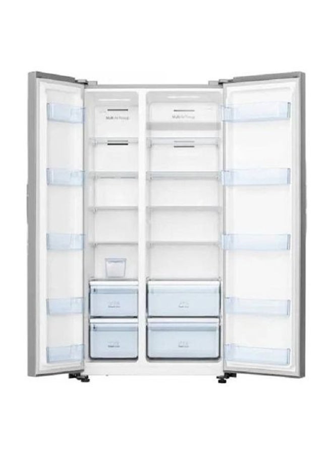 Side by Side Door, 569 Lt 19.9 Cu.Ft Refrigerator, Auto Defrost, Energy Saving Soundless Invertor, Touch Control, Metal Cooling, Large capacity, Premium Grey RS74W2NQ Silver