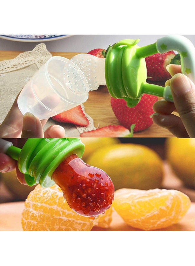 روك بو مغذي طعام للأطفال، 4 قطع من مصاصة التسنين على شكل فواكه طازجة، مصاصة سيليكون للأطفال على شكل فواكه لتغذية المكملات الغذائية - Image 2