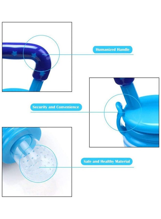 روك بو مغذي طعام للأطفال، 4 قطع من مصاصة التسنين على شكل فواكه طازجة، مصاصة سيليكون للأطفال على شكل فواكه لتغذية المكملات الغذائية - Image 4