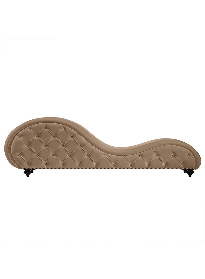 ريغال إن هاوس كرسي استرخاء رومانسية شيزلونج منجدة من المخمل بني فاتح 180x80x50cmسم  - Image 2
