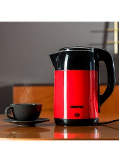 GEEPAS Double Layer Stainless Steel Electric Kettle,  Cordless Jug with Detachable Base, 360° Rotation, Boil-Dry Protection, and Automatic Shut-Off 1.8 L 1500 W GK6138 Red/Black  - Image 2