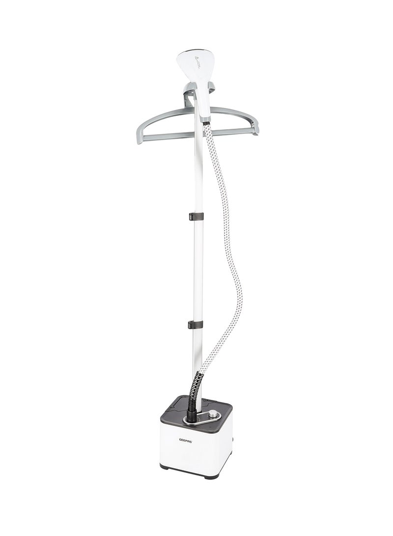 GEEPAS Garment Steamer Thermostat Protection1.3L Water Tank Powerful Steam Aluminium Pole Heating Time: 35-45 Seconds 11 Positions 1.3 L 2000.0 W GGS25033 White/Grey  - Image 1