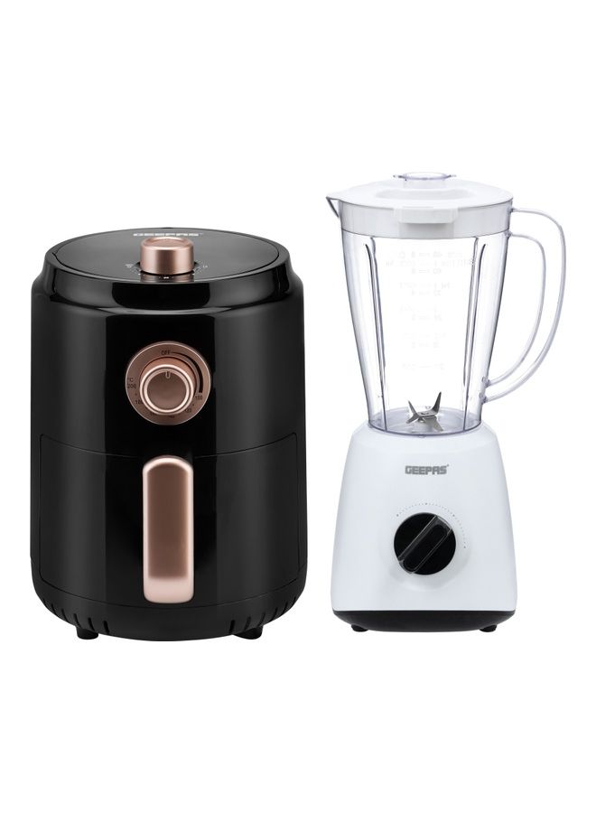 GEEPAS - Air Fryer with Two Speed Multi Functional Blender 1.8 L 1500.0 W GAF37516/GSB9894 Black/White - Image 1