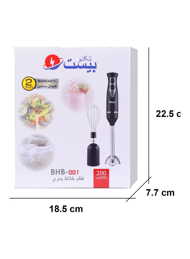 Techno Best - Hand Blender With Whisk BHB-001 Black/Silver - Image 1