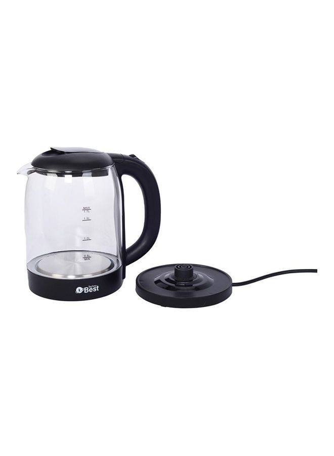 تكنو بيست - غلاية كهربائية زجاجية 1.8 لتر 2200 وات dlc-38120 أبيض/شفاف/أحمر 1.7 L 2200 W BGK-001 أسود - Image 1