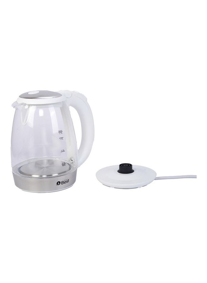تكنو بيست - غلاية كهربائية زجاجية 1.8 لتر 2200 وات dlc-38120 أبيض/شفاف/أحمر 1.7 L 2200 W BGK-002 ابيض - Image 1