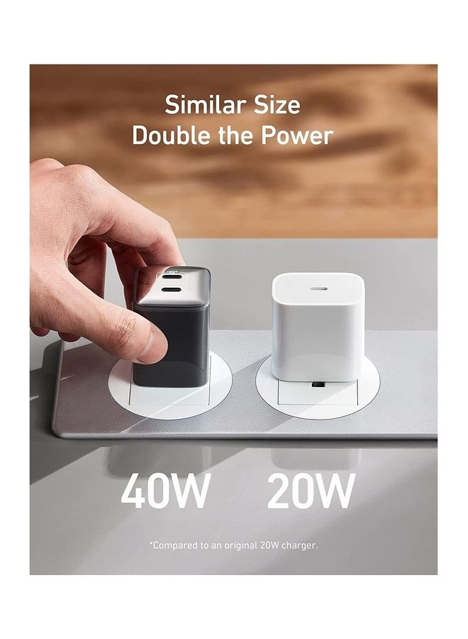 آنكر - Anker USB C 40W، شاحن 521 (Nano Pro)، شاحن سريع مدمج PIQ 3.0 متين (غير قابل للطي) لهاتف iPhone 13/13 Mini/13 Pro/13 Pro Max/12، Galaxy، Pixel 4/3، iPad/iPad Mini ( الكابل غير متضمن) - Image 1