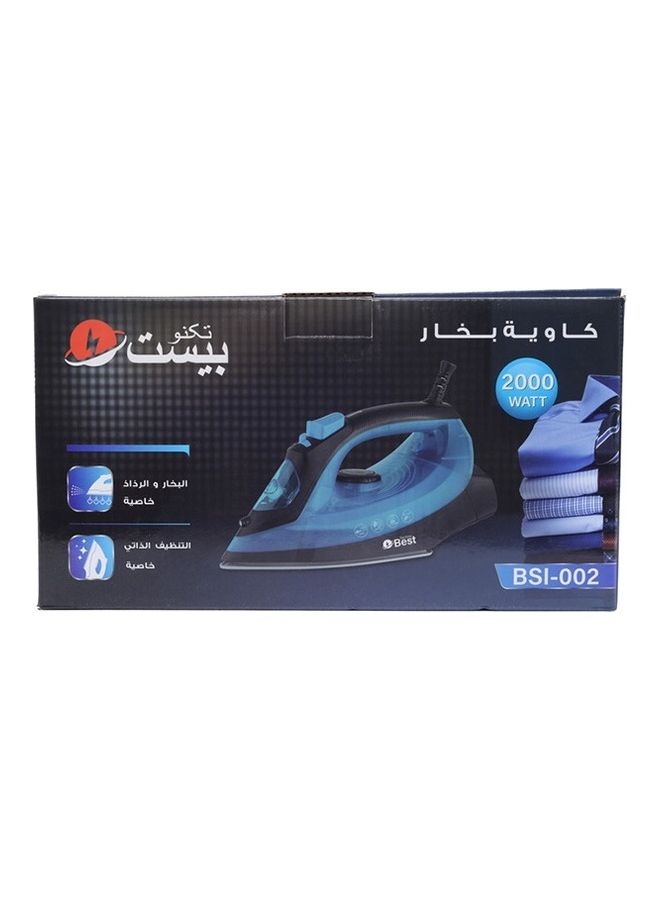 Techno Best - Steam Iron With Ceramic Soleplate With Self Clean Function 280 ml 2200 W BSI-002 Blue/Black - Image 1