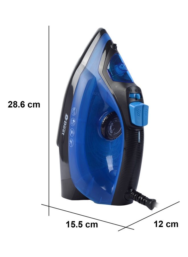 Techno Best - Steam Iron With Ceramic Soleplate With Self Clean Function 280 ml 2200 W BSI-002 Blue/Black - Image 1