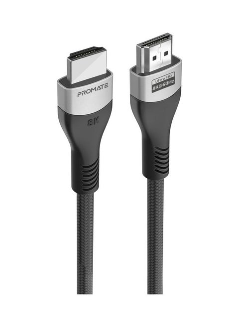 Promate 8K HDMI Cable, Premium 48Gbps High-Speed HDMI 2.1 Audio Video Cable with Enhanced Audio Return, 3 Meter Slim Cord and Dynamic HDR Support for Monitor, UHDTV, Projector, PrimeLink8K-300 Black Black