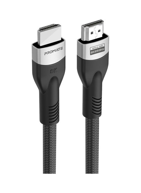Promate 8K HDMI Cable, Premium 48Gbps High-Speed HDMI 2.1 Audio Video Cable with Enhanced Audio Return, 5 Meter Slim Cord and Dynamic HDR Support for Monitor, UHDTV, Projector, PrimeLink8K-500 Black Black