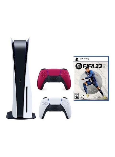 PlayStation 5 Disc Console With Extra Red Controller & FIFA 23