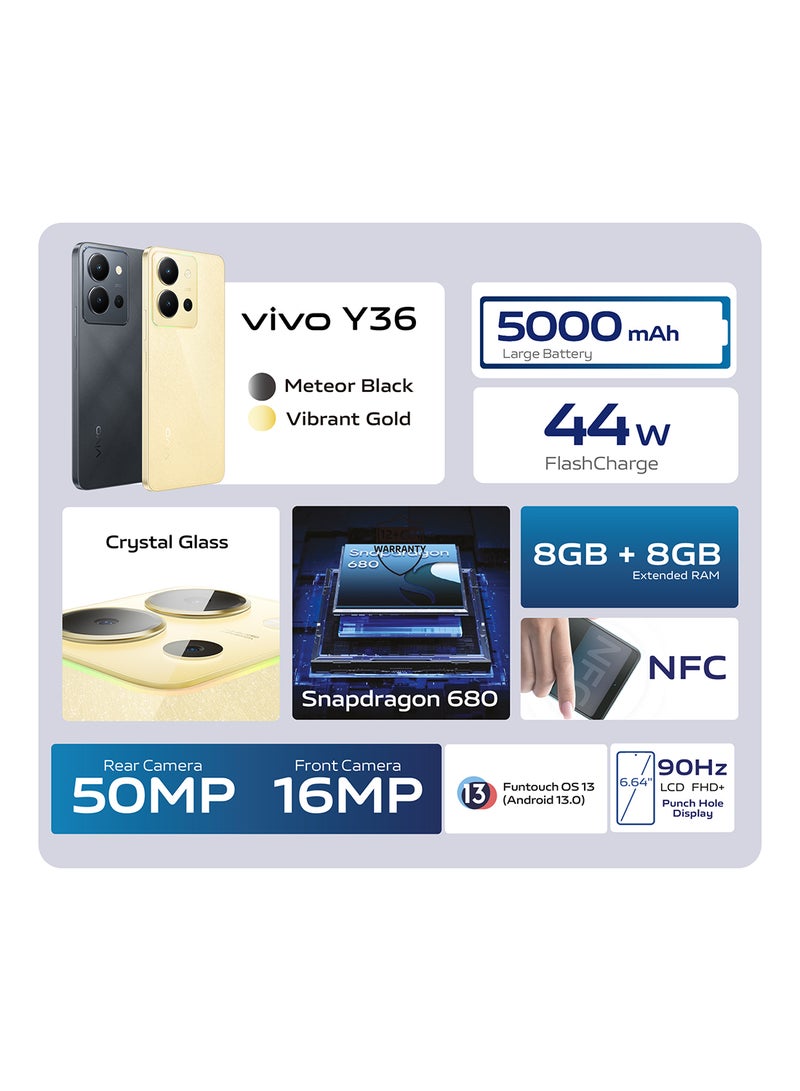 Y36  Dual Sim Vibrant Gold 8GB RAM 128GB 4G With  Wired Earphones,Backpack, Phone Ring Holder and 18 Months Warranty - Middle East Version - v1685691828/N53409972A_2