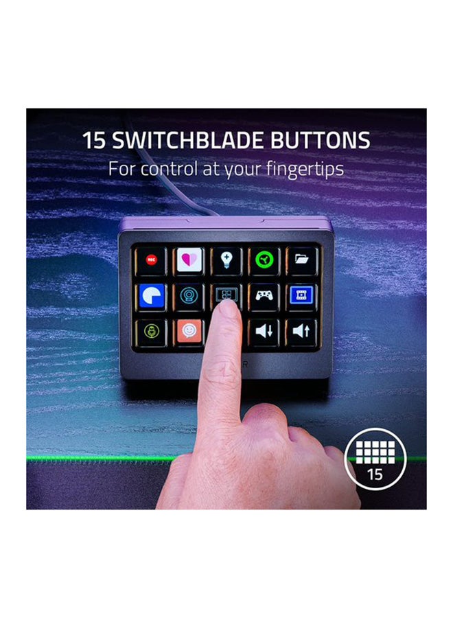 RAZER - Stream Controller X All In One Keypad For Streaming 15 Switchblade Buttons - Image 1