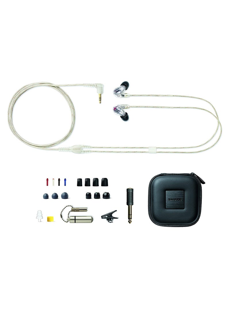 Shure SE846 Wired Sound Isolating Earphones Gen 2, Secure in-Ear Earbuds, High-End Professional Sound, Hi-Def Four Drivers, Upgraded Sound Filters, Durable Quality, Customizable Frequency, Clear  - Image 1