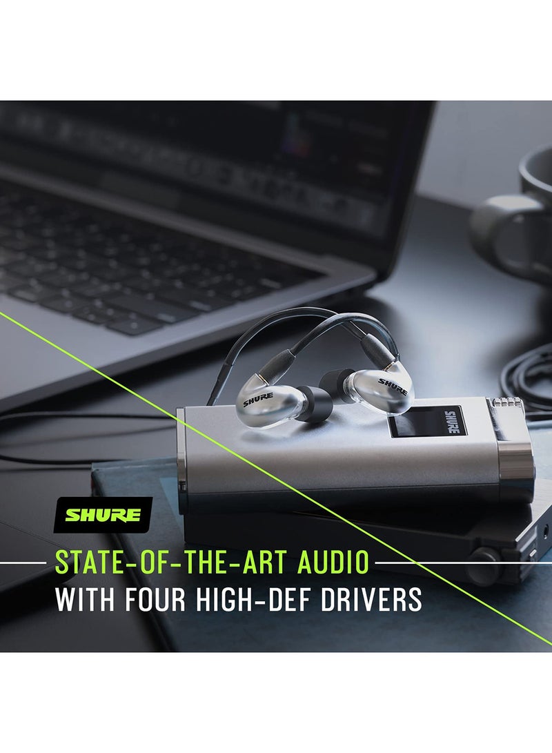 Shure SE846 Wired Sound Isolating Earphones Gen 2, Secure in-Ear Earbuds, High-End Professional Sound, Hi-Def Four Drivers, Upgraded Sound Filters, Durable Quality, Customizable Frequency, Clear  - Image 3