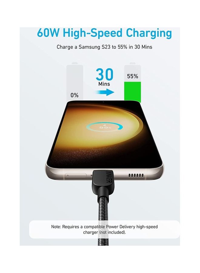 Anker USB C Cable, 310 USB C to USB C Cable (6ft, 2 Pack), (60W/3A) USB C Charger Cable Fast Charge for iPhone 16/15 Series, iPad, MacBook Pro/Air, Samsung, Huawei, Xiaomi, Vivo, Oppo(USB 2.0) Starlit  - Image 2
