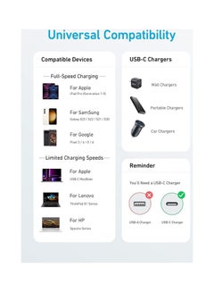 آنكر كابل USB C، كابل 310 USB C إلى USB C (6 أقدام، 2 حزمة)، (60 وات/3 أمبير) كابل شاحن USB C شحن سريع لأجهزة Samsung Galaxy S22، iPad Pro 2021، iPad Mini 6، iPad Air 4، MacBook Pro 2020، التبديل (USB 2.0)  - Image 5