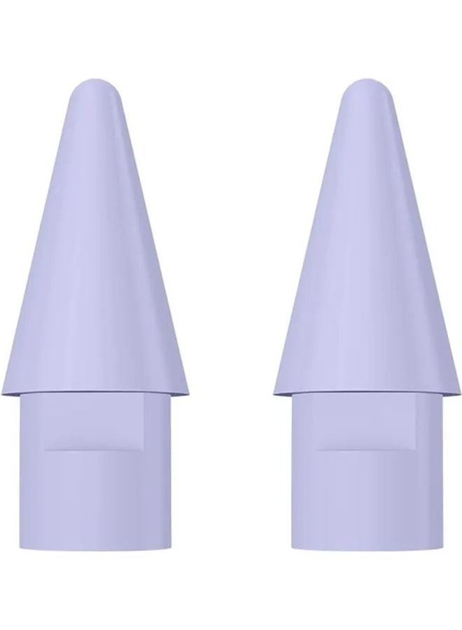 بيسوس - 2Pcs Smooth Writing Capacitive Stylus Tips Replacement Pencil Nibs Compatible With Apple Pencil 2nd And 1st Generation Purple - Image 1