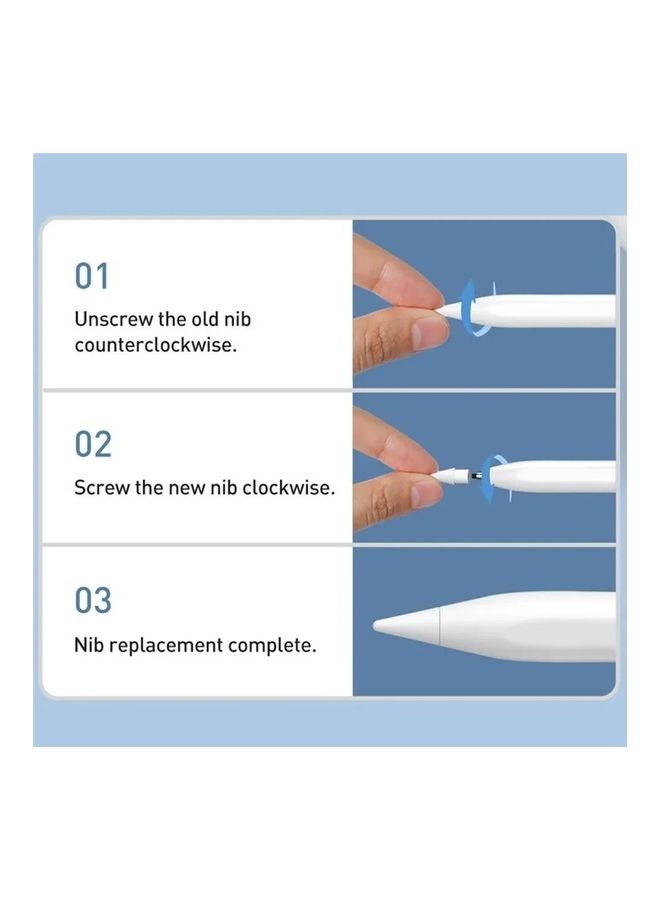 بيسوس - 2Pcs Smooth Writing Capacitive Stylus Tips Replacement Pencil Nibs Compatible With Apple Pencil 2nd And 1st Generation Purple - Image 1