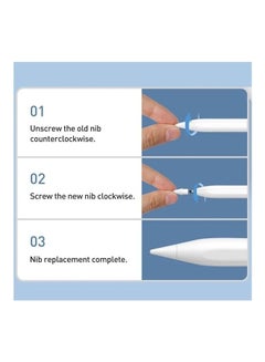 Baseus 2 Pieces Smooth Writing Capacitive Stylus Tips Replacement Nibs Compatible With Pencil 2nd And 1st Generation Blue  - Image 5