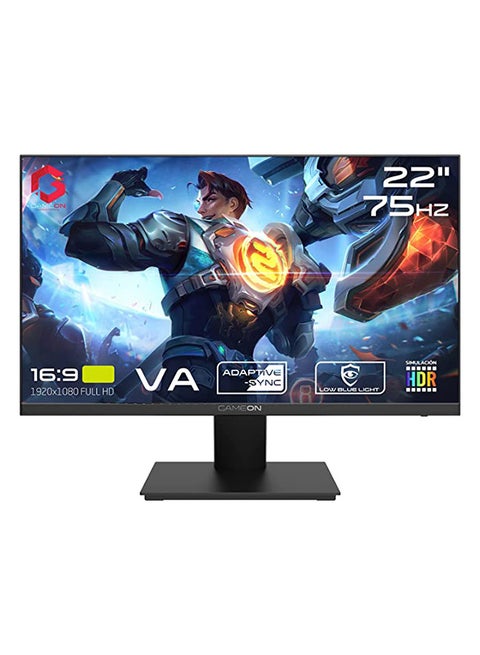 شاشة ألعاب مسطحة 22 بوصة FHD 75 هرتز VA مع حامل ثابت