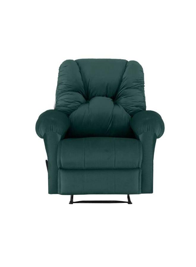 Velvet Upholstered Rocking Recliner Chair With Bed Mode Dark Green 90x100x80cm - v1685871483/N43636554A_4