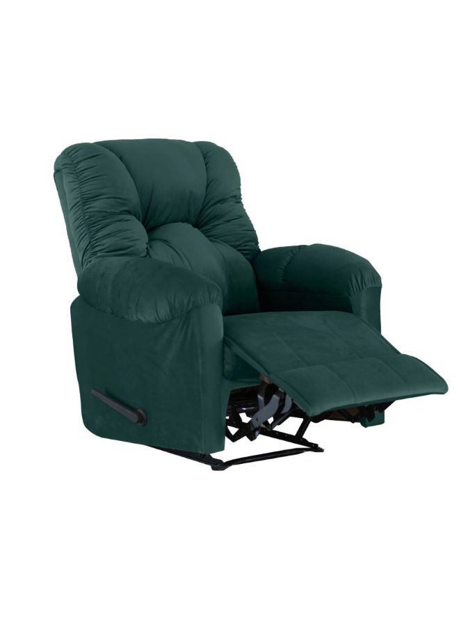 Velvet Upholstered Rocking Recliner Chair With Bed Mode Dark Green 90x100x80cm - v1685871484/N43636554A_2