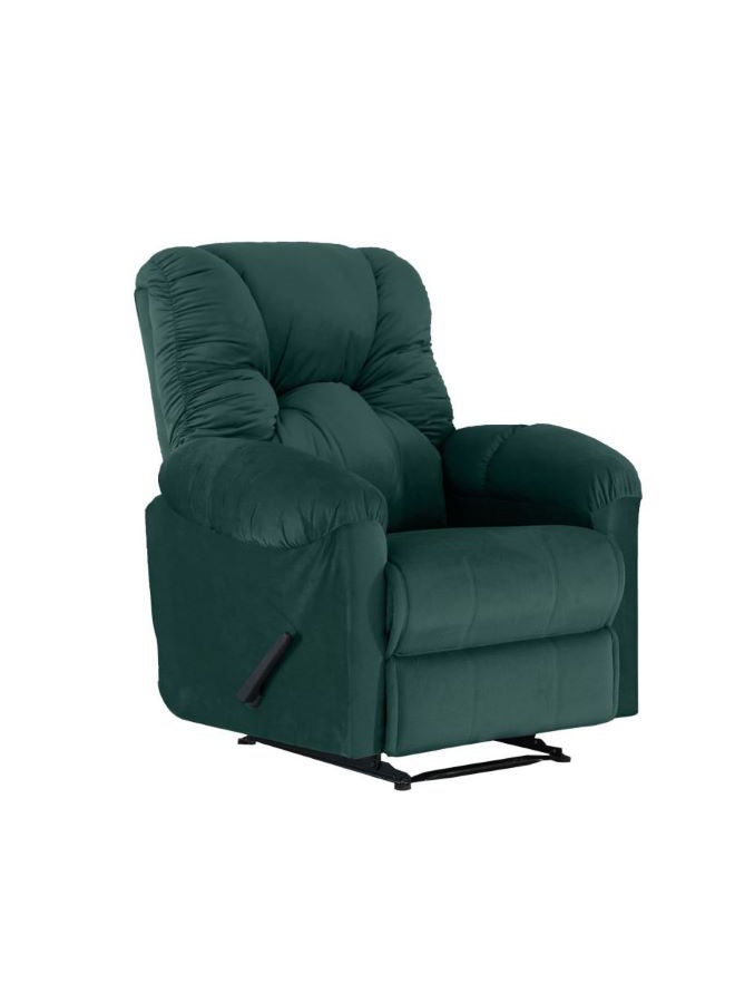 Velvet Upholstered Rocking Recliner Chair With Bed Mode Dark Green 90x100x80cm - v1685871484/N43636554A_3