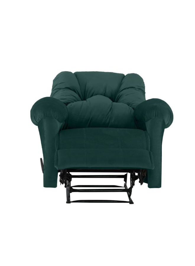 Velvet Upholstered Rocking Recliner Chair With Bed Mode Dark Green 90x100x80cm - v1685871485/N43636554A_8